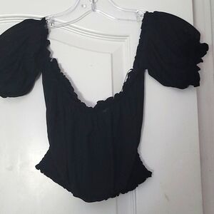 Chiffon off the shoulder Crop Top